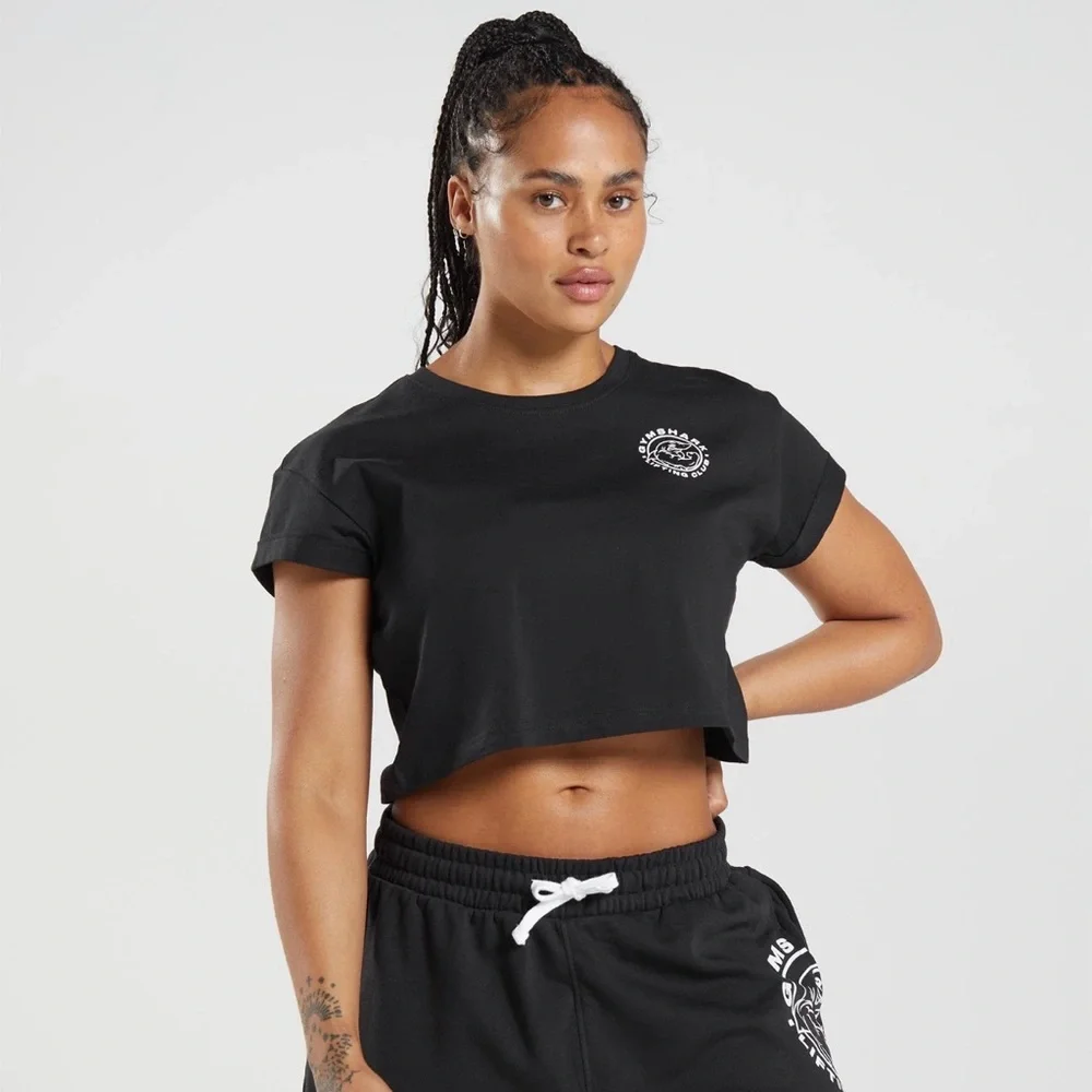 Gymshark Black Cropped Tee - Picture 1 of 4